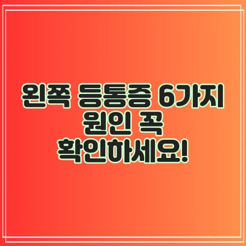 왼쪽 등통증 6가지 원인 꼭 확인하세요!