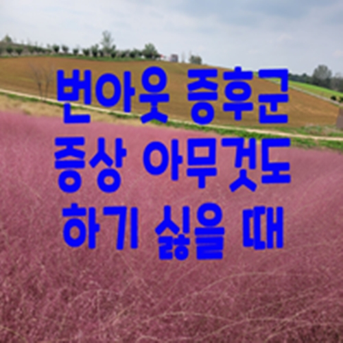  번아웃 증후군 증상 아무것도 하기 싫을 때