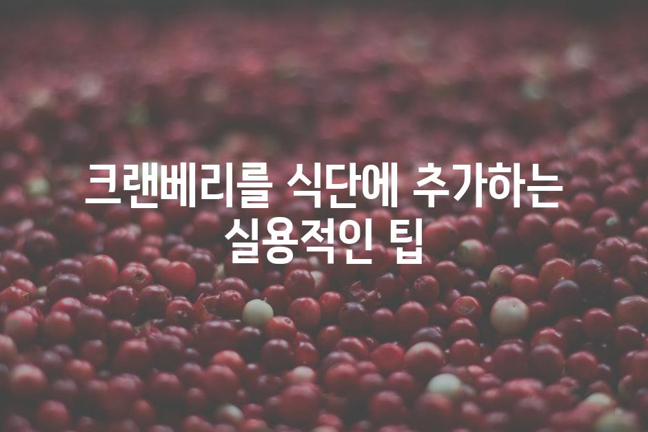 크랜베리를 식단에 추가하는 실용적인 팁