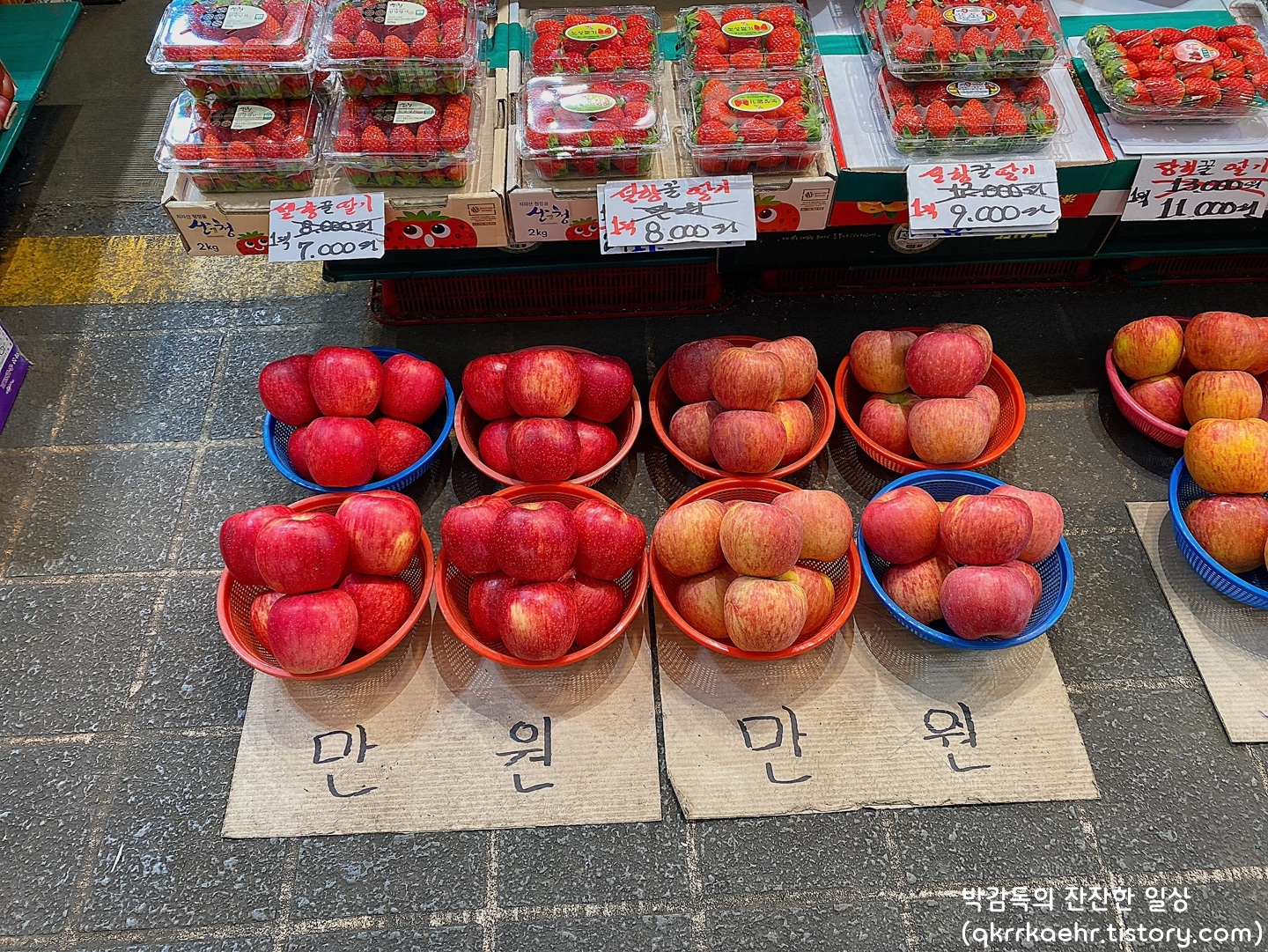 청량리 청과물시장 사과 딸기
