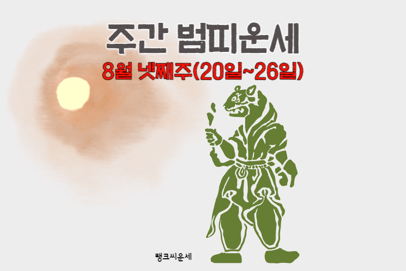 2023년 8월 넷째 주 주간띠별운세 호랑이띠-범띠운세 일러스,트