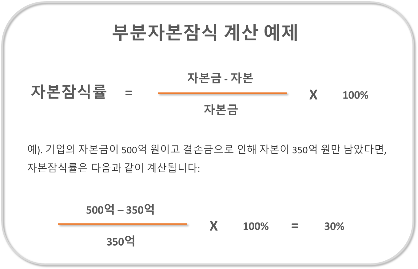 부분자본잠식 계산 예제