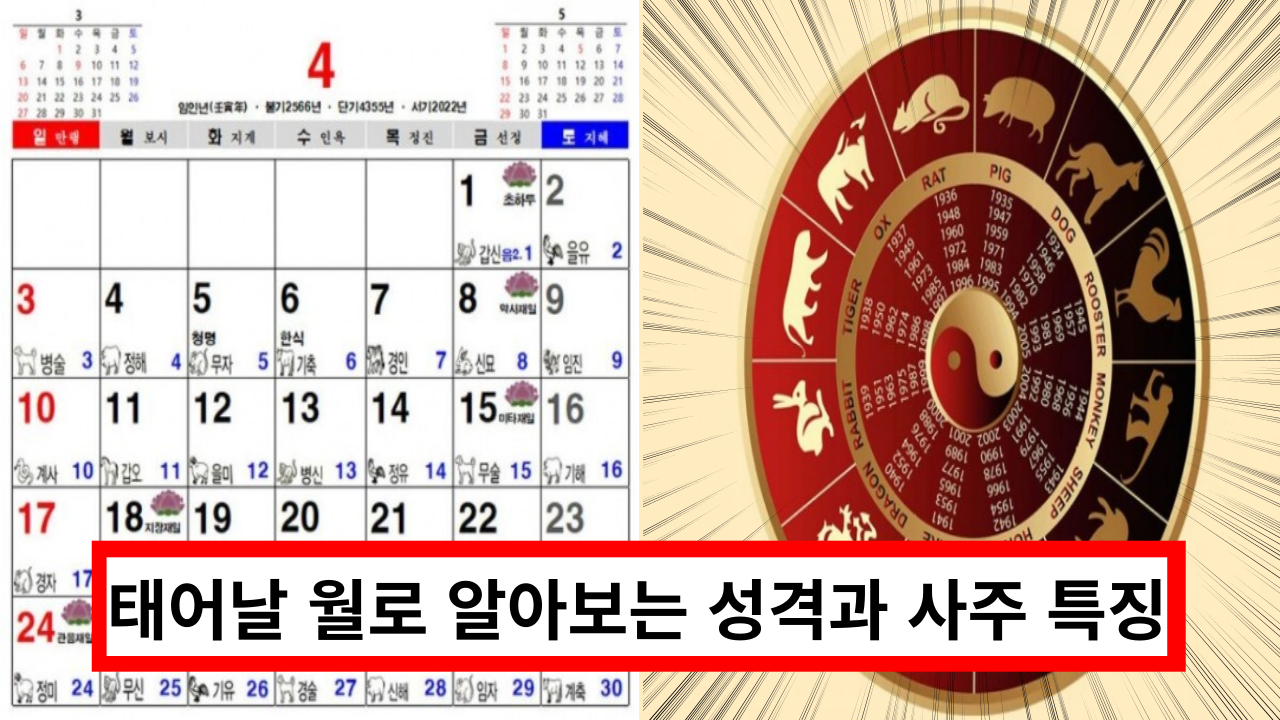  1분만에 알아보는, 태어날 월로 알아보는 성격과 사주 특징