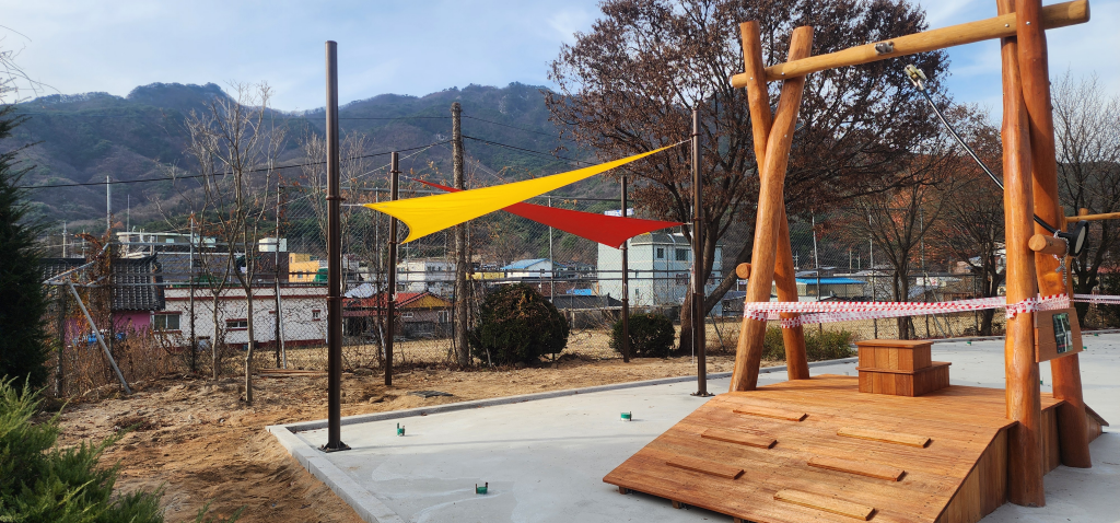 주민자치센터 그늘막 설치완료 시공사례 후기 세이드하우스