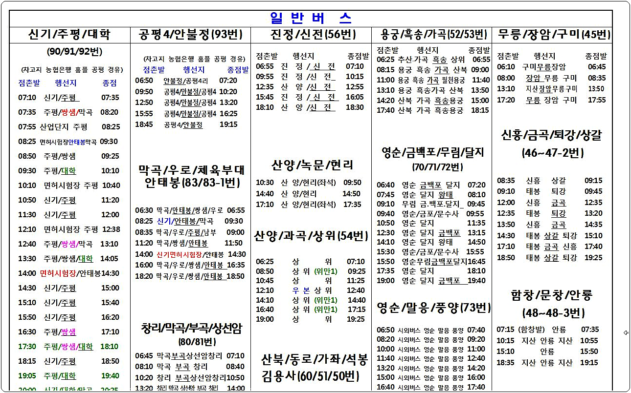 시간표 상세내용