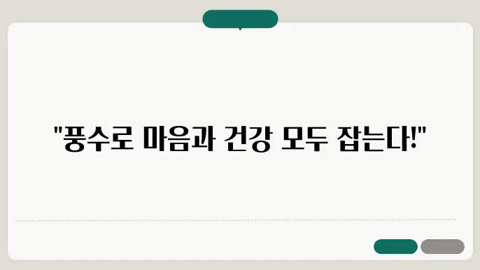 풍수지리로 알아보는 심신 안정과 건강운