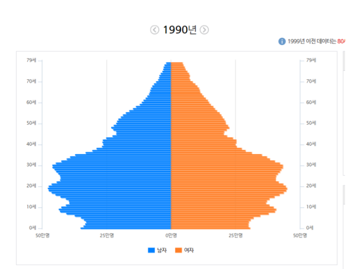 1990년 인구피라미드