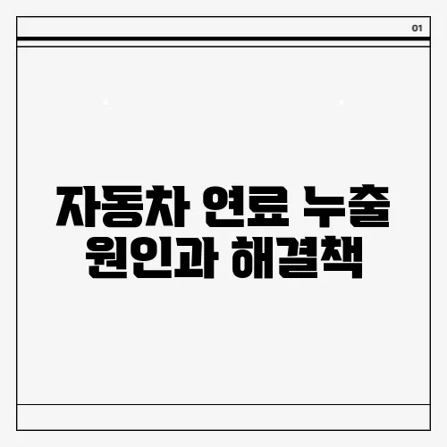 자동차 연료 누출 원인과 해결책