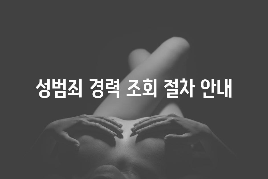 성범죄 경력 조회 절차 안내