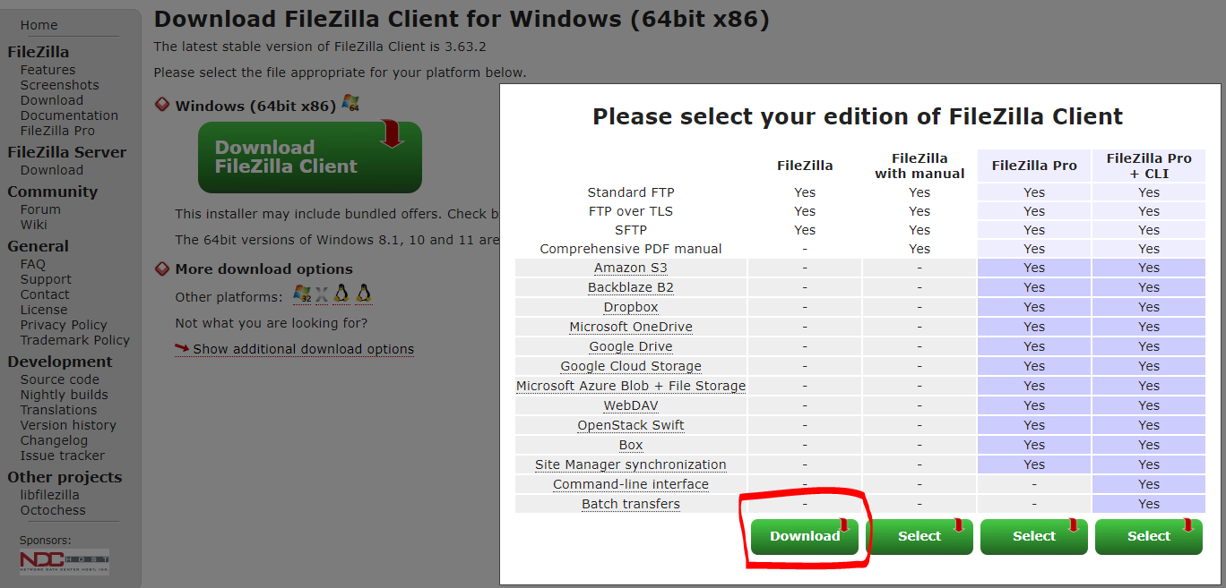 FileZilla 설치