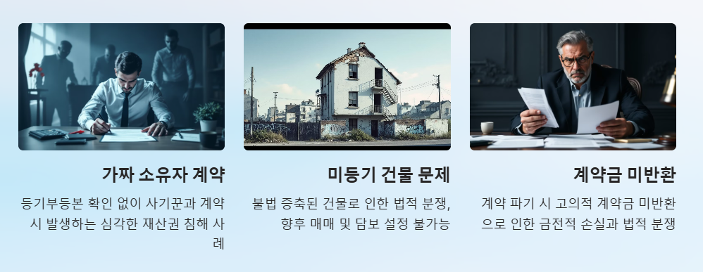 부동산 계약관련 자주 발생하는 문제