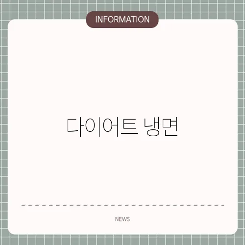 다이어트 냉면