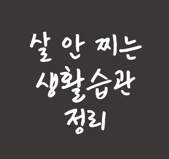 살 안 찌는 식습관, 생활습관 모음