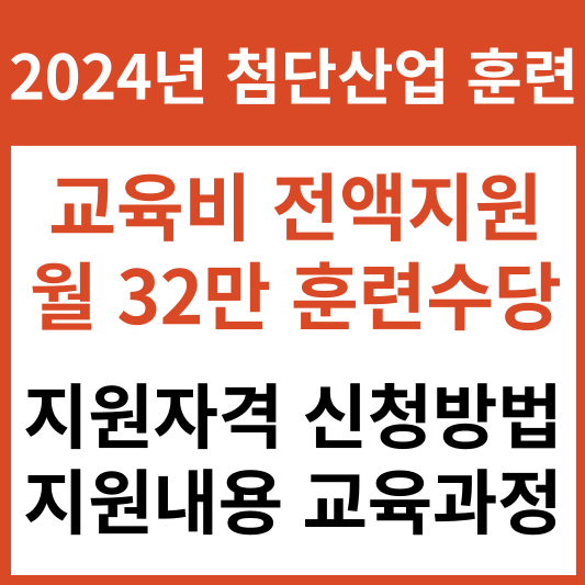 2024년 첨단산업 훈련지원 지원대상 신청방법