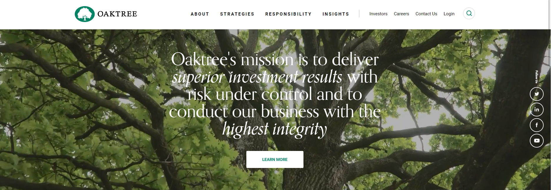 oaktree 웹사이트