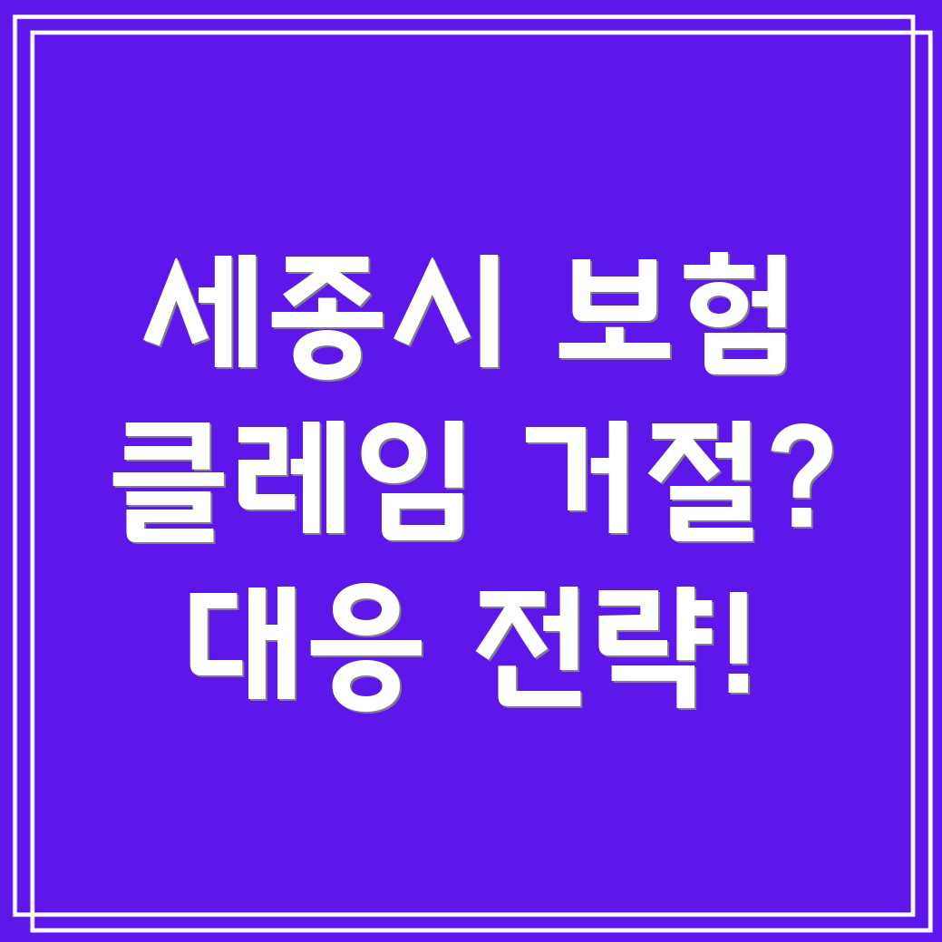 세종시 보험 클레임 거절