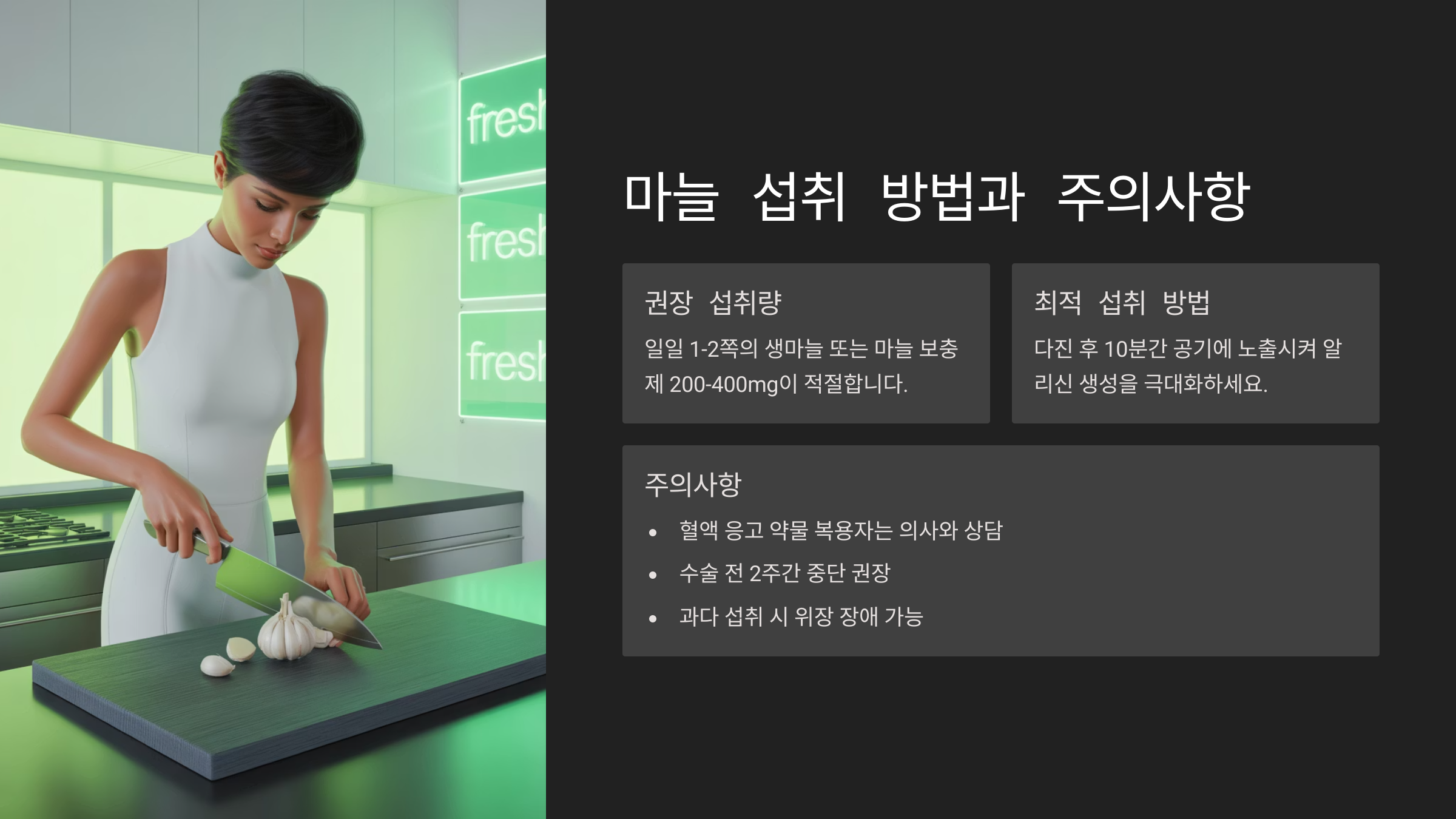 🍽️ 마늘 섭취 방법과 주의사항
