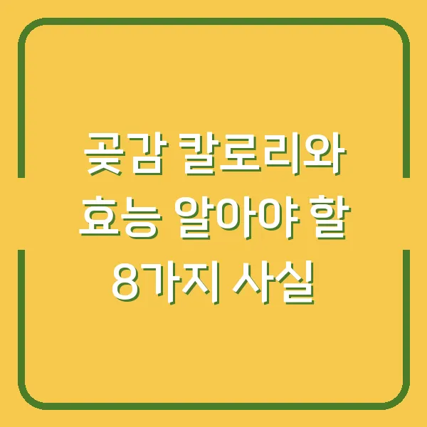 곶감 칼로리와 효능 알아야 할 8가지 사실