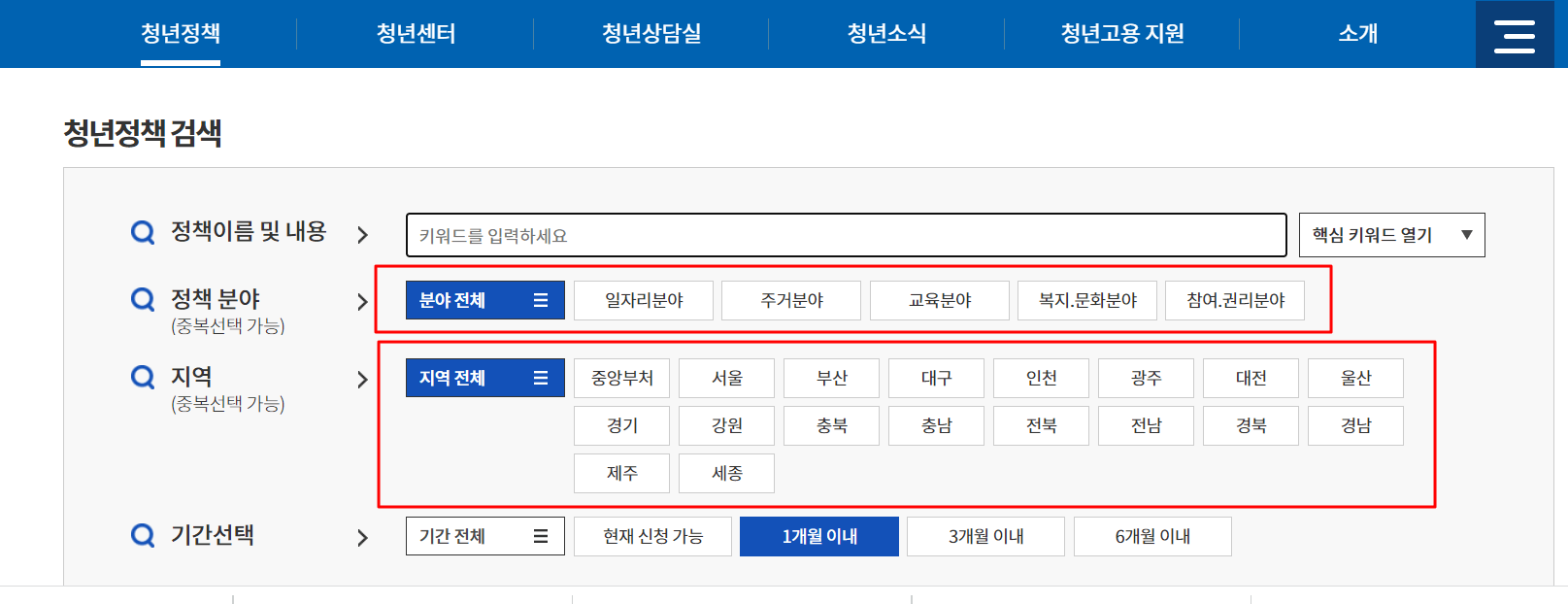 지역별 청년정책