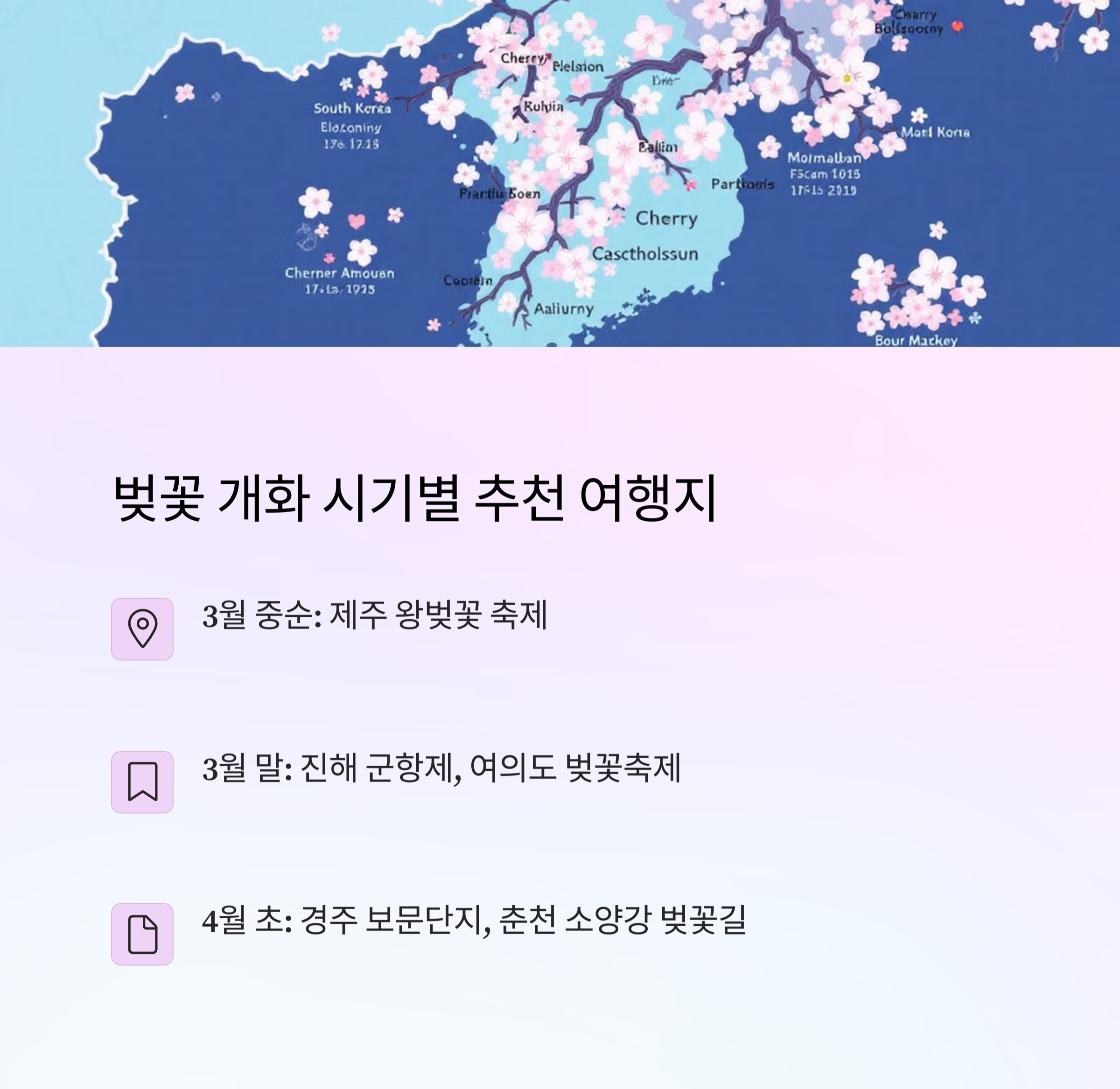 2025년 벚꽃 개화 시기 &amp; 날씨 예측