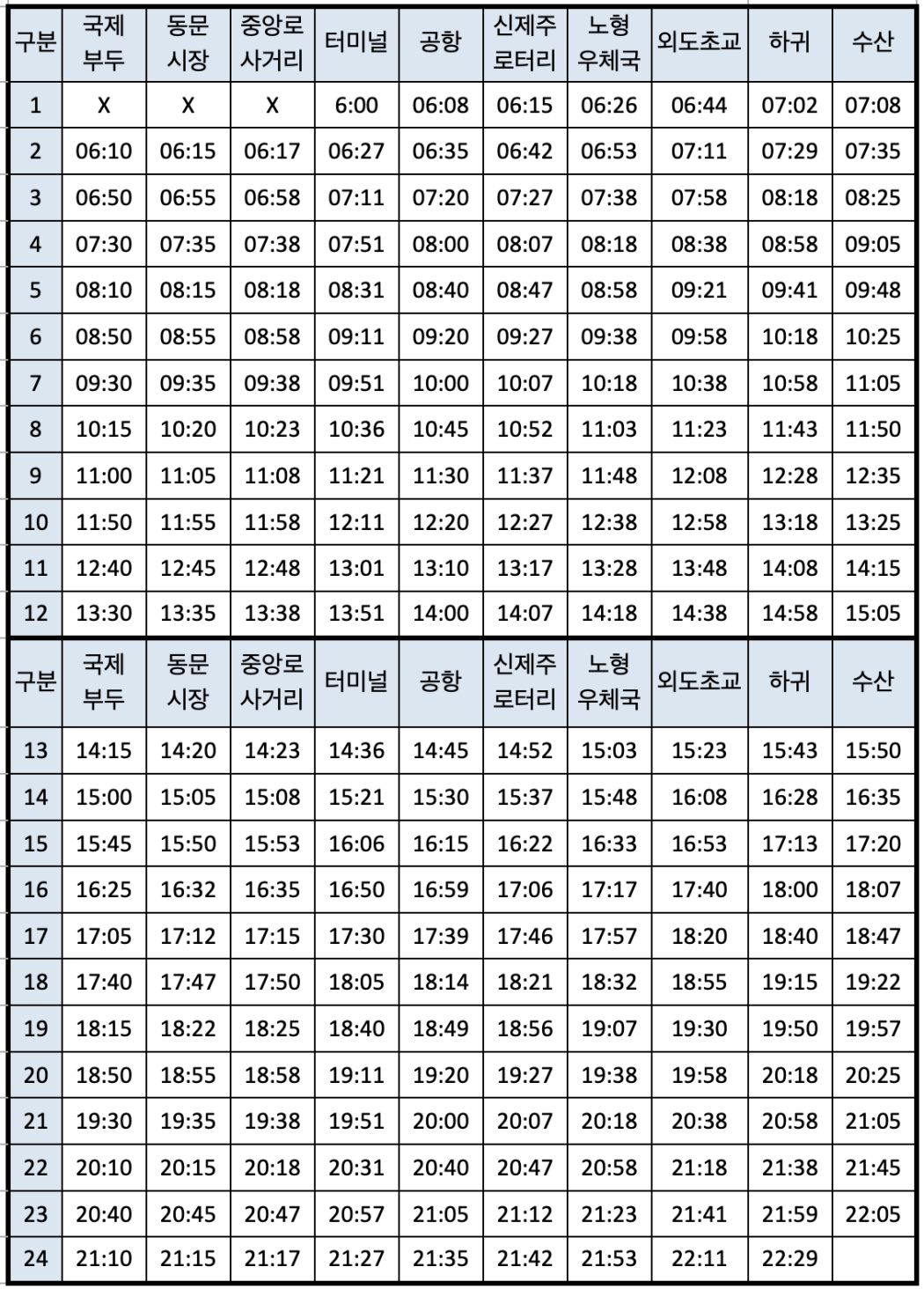 제주 315번 버스 시간표