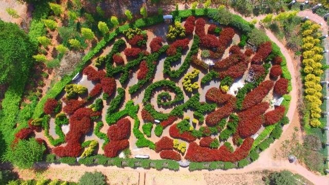 청산수목원 하늘에서 본 전경 사진