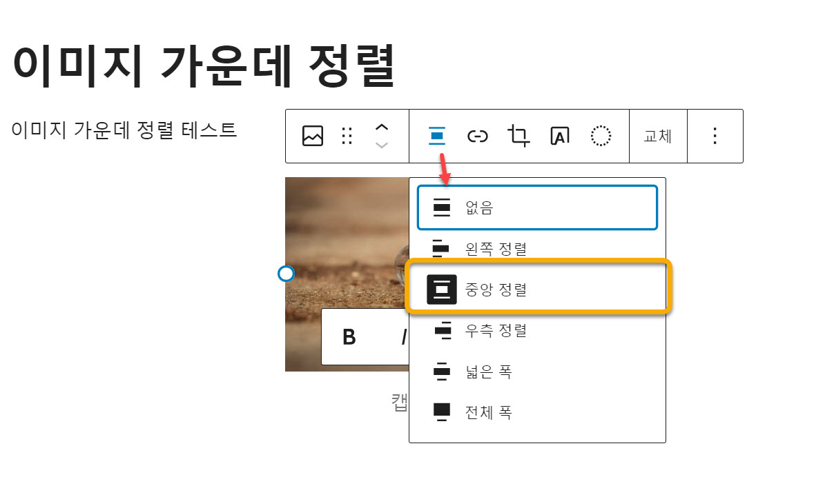 워드프레스 이미지 가운데 정렬