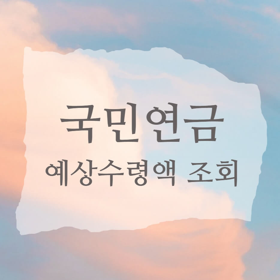국민연금 예상수령액 조회