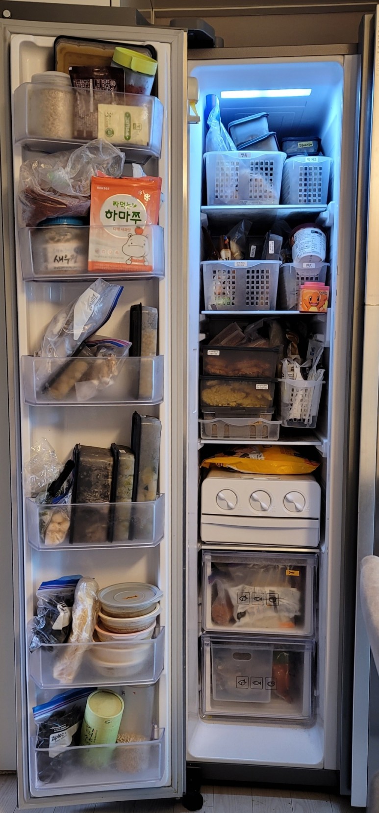 정리 전 냉동실 냉동실 정리하는법