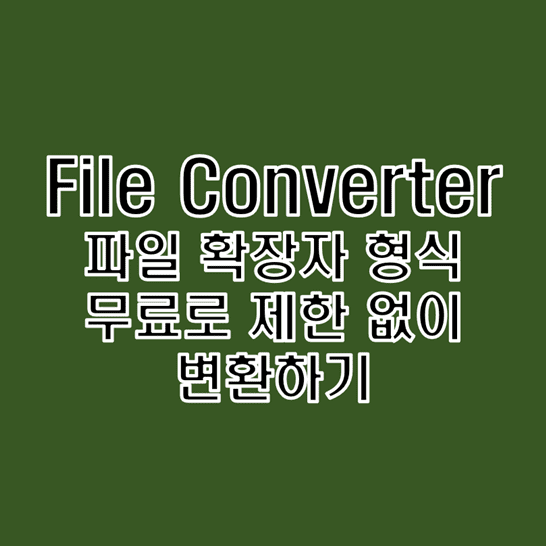  [File Converter] 거의 모든 종류의 파일 확장자 형식 변환하기