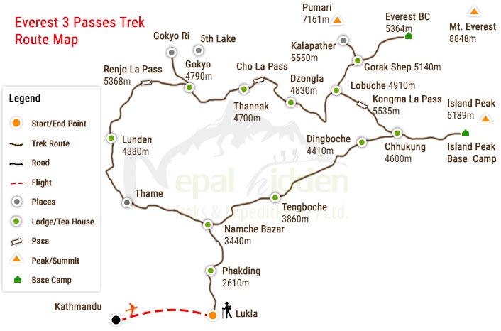 Everest-3-Passes-Trek-map