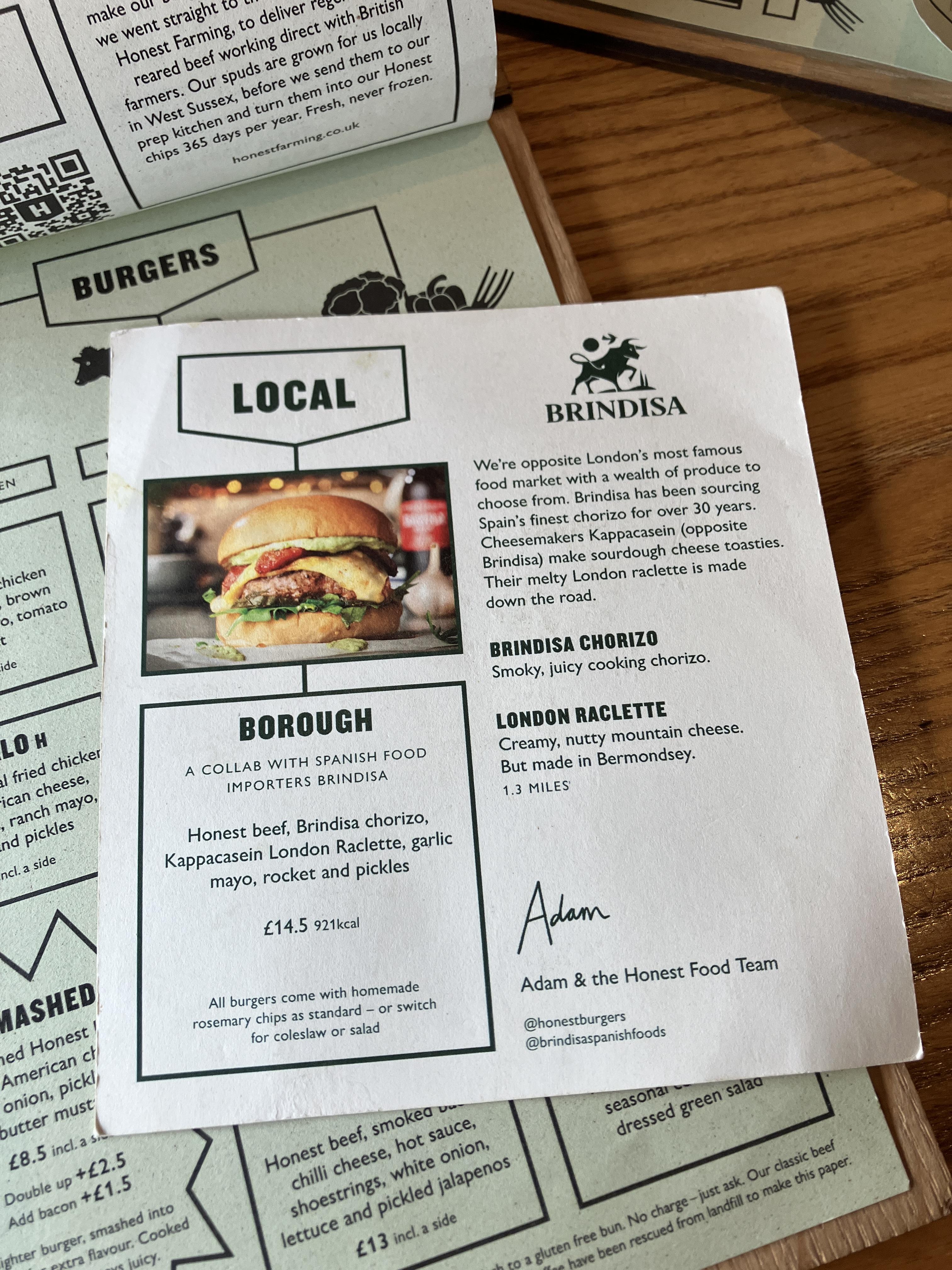 Honest Burgers Borough