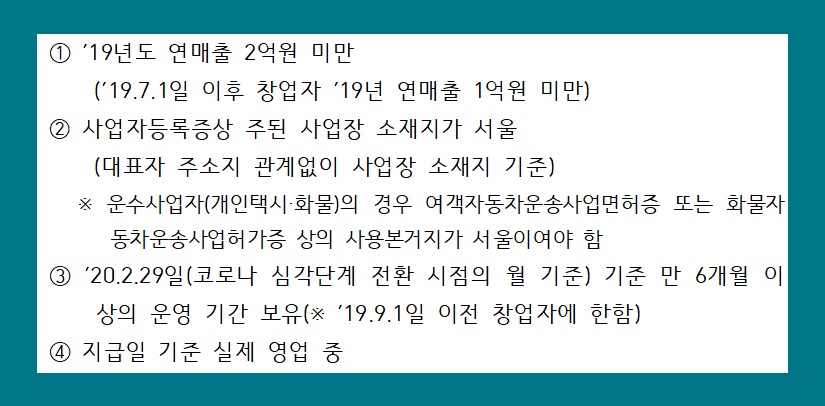 서울시 자영업자 소상공인 생존자금 신청 방법 코로나 19 지원