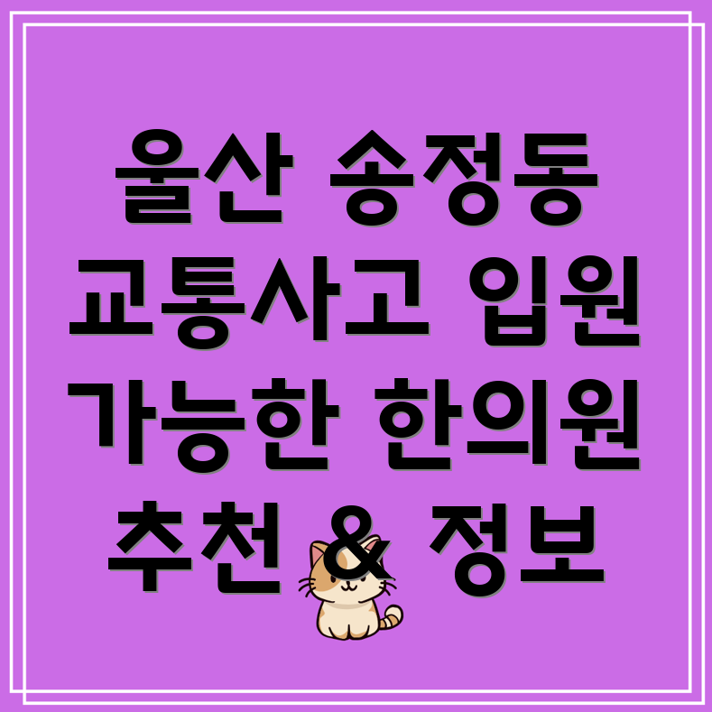 울산 송정동 교통사고 한의원