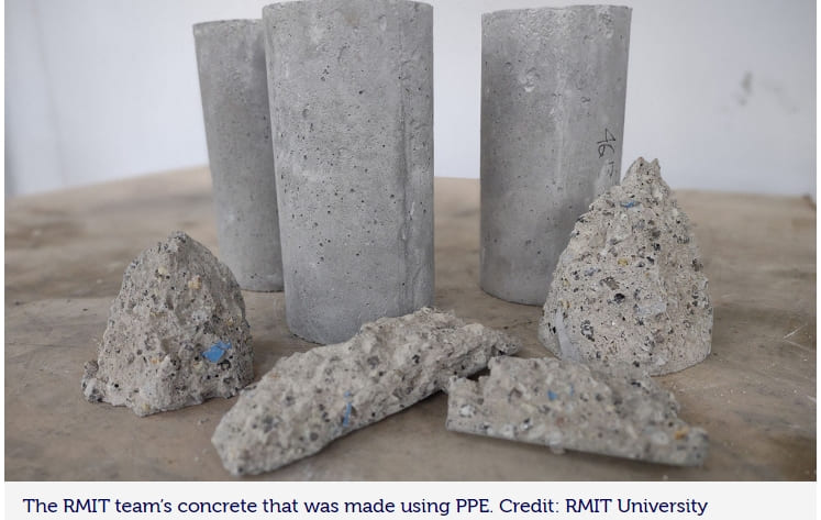 코로나 마스크로 콘크리트 강도 증가? PPE can be recycled to make stronger concrete