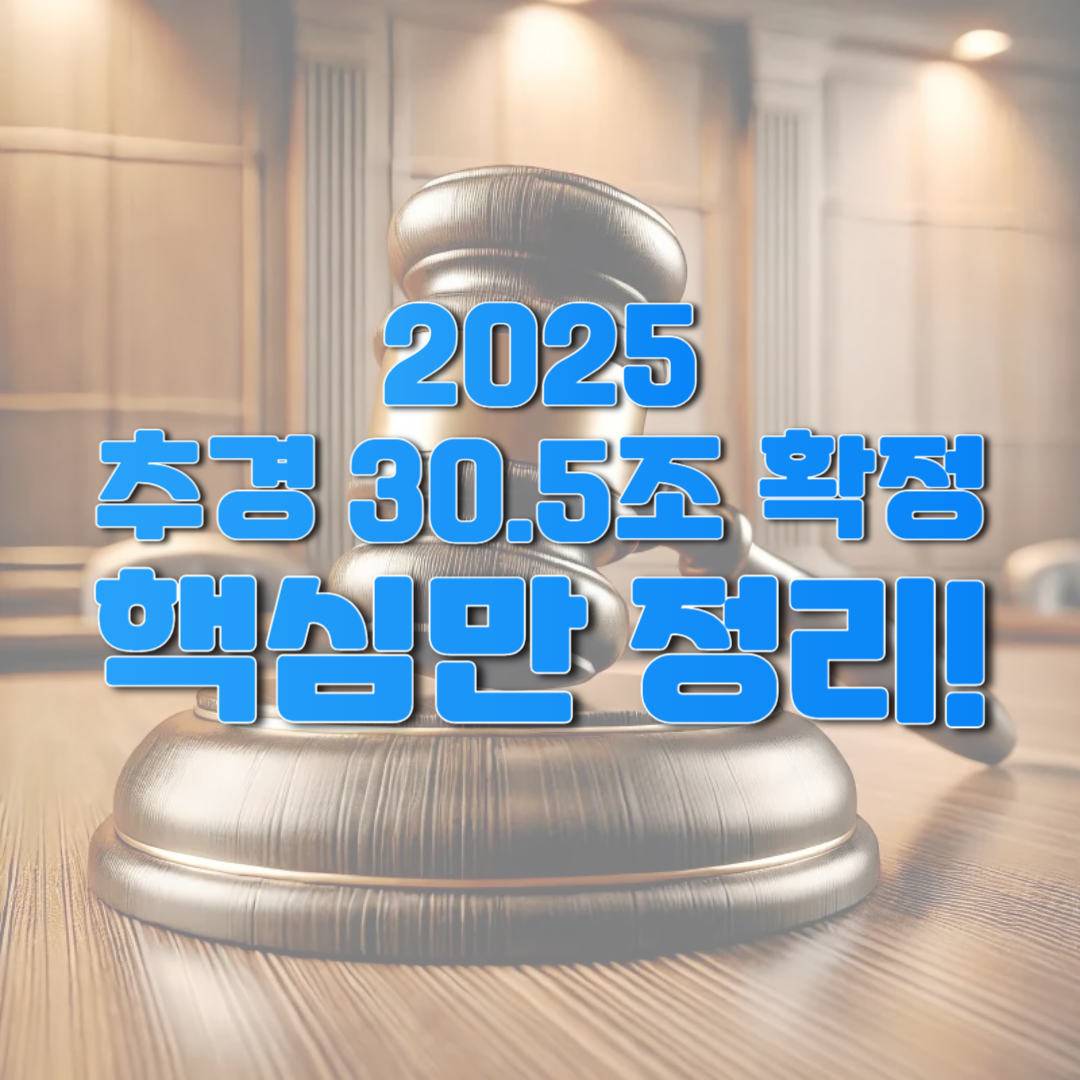2025 추경 30.5조 확정, 핵심만 정리!
