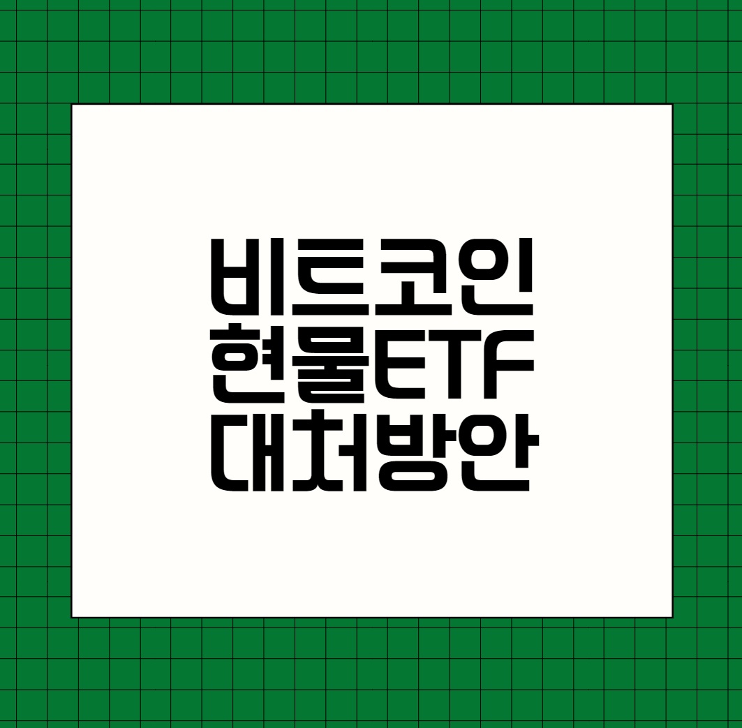 비트코인 현물 ETF 승인과 대처방안