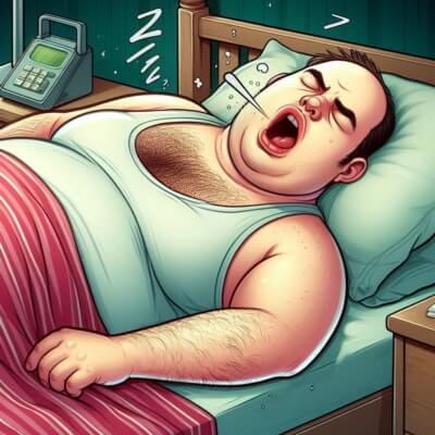 앞으로 누워 자면서 코를 고는 남성