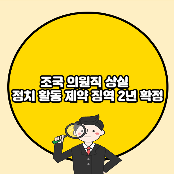 조국 의원직 상실 및 정치 활동 제약 징역 2년 확정