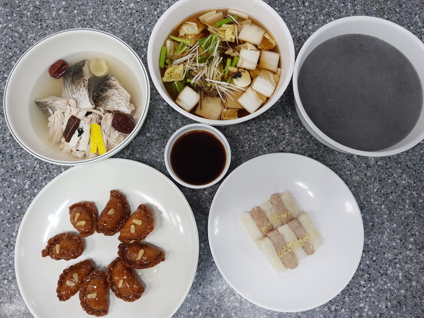  조리기능장 실기메뉴_ 흑임자죽, 용봉탕, 사슬적, 장김치, 만두과