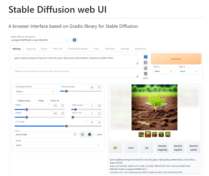 start stabele diffusion