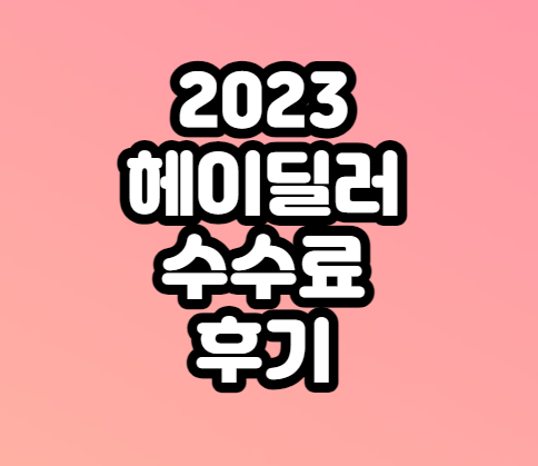 헤이딜러-수수료-후기