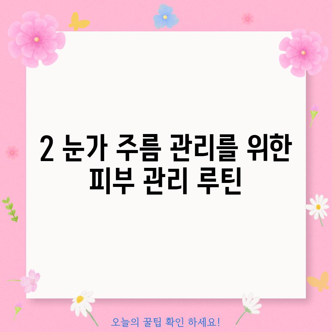 2. 눈가 주름 관리를 위한  피부 관리 루틴