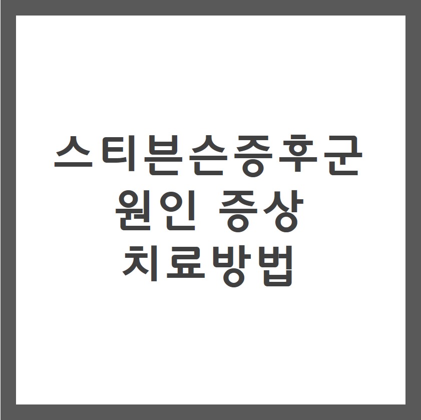 스티븐슨존슨 증후군 증상 원인 치료방법