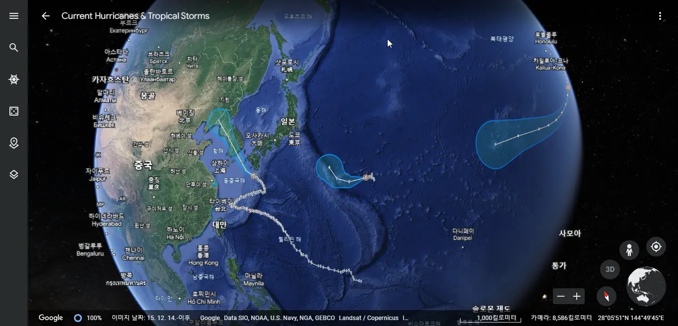 태풍경로-구글어스