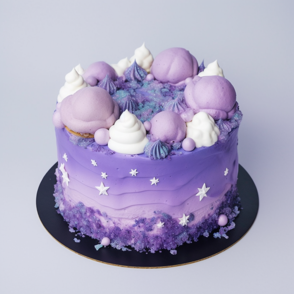 보라색 배경의 케이크3