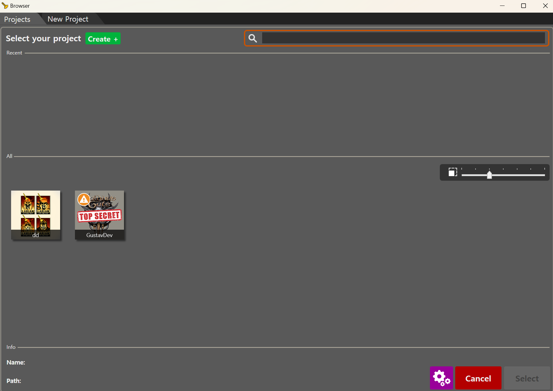 발더스 게이트 3 툴킷 레벨 불러오기 창