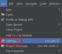 File>Settings