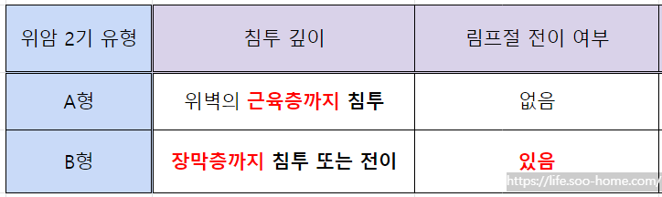 위암 2기 유형