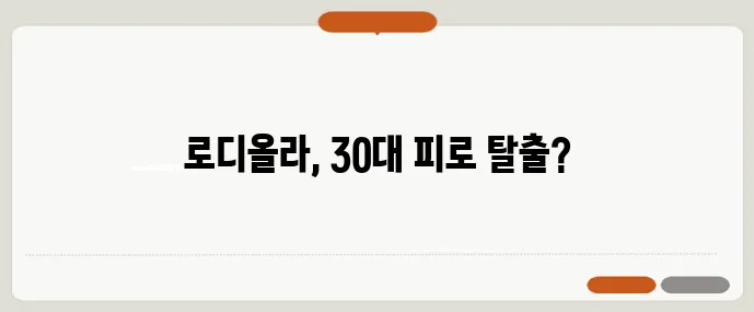 30대 만성 피로 극복엔 아답토젠 로디올라 효과가 중요하죠!
